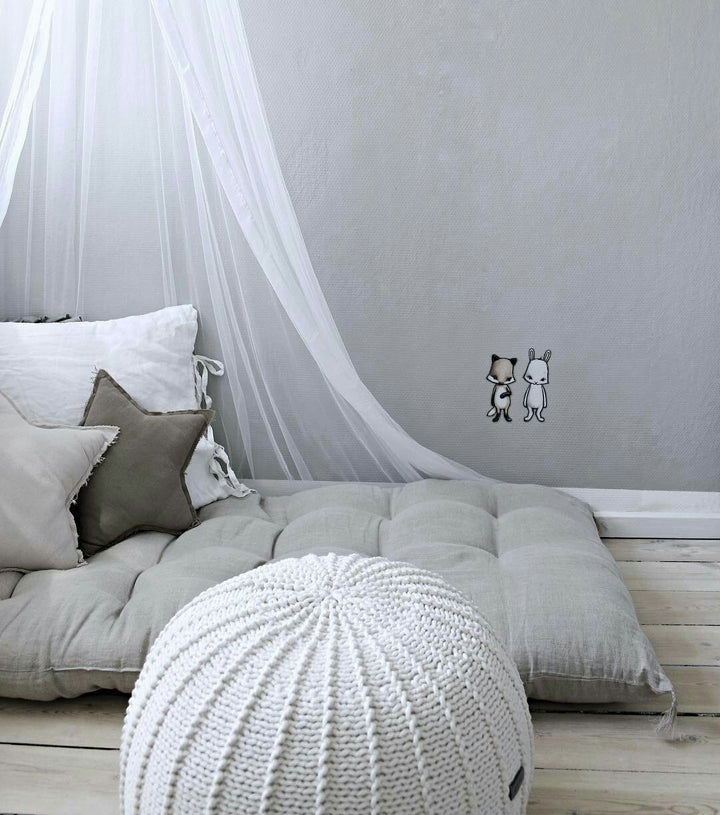Medium knitted pouffe IVORY - Zuri House