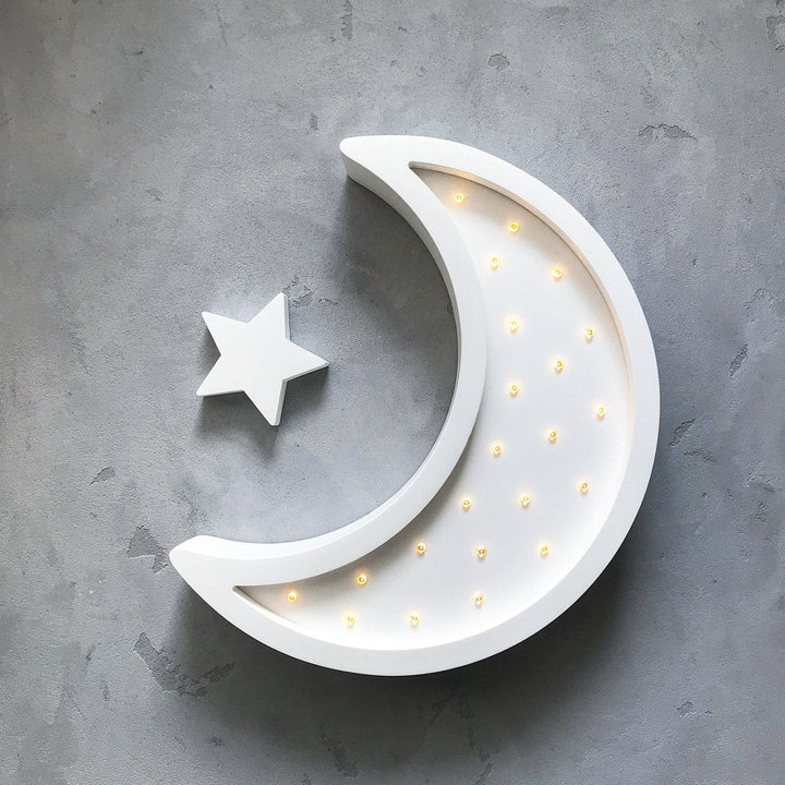 Nursery Night Light Moon WHITE - Zuri House