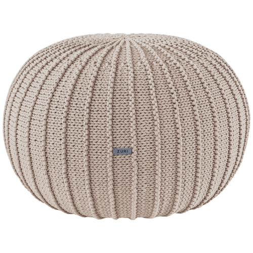 Knitted pouffe, Large | BEIGE - Zuri House