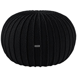 Knitted pouffe, Large | BLACK