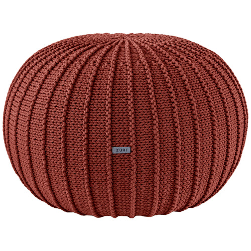 Knitted pouffe, Large | TERRACOTTA - Zuri House