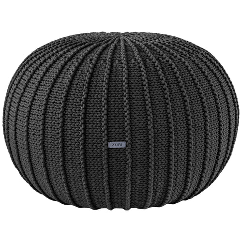 Knitted pouffe, Large | GRAPHITE