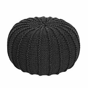 Knitted pouffe, Small | GRAPHITE