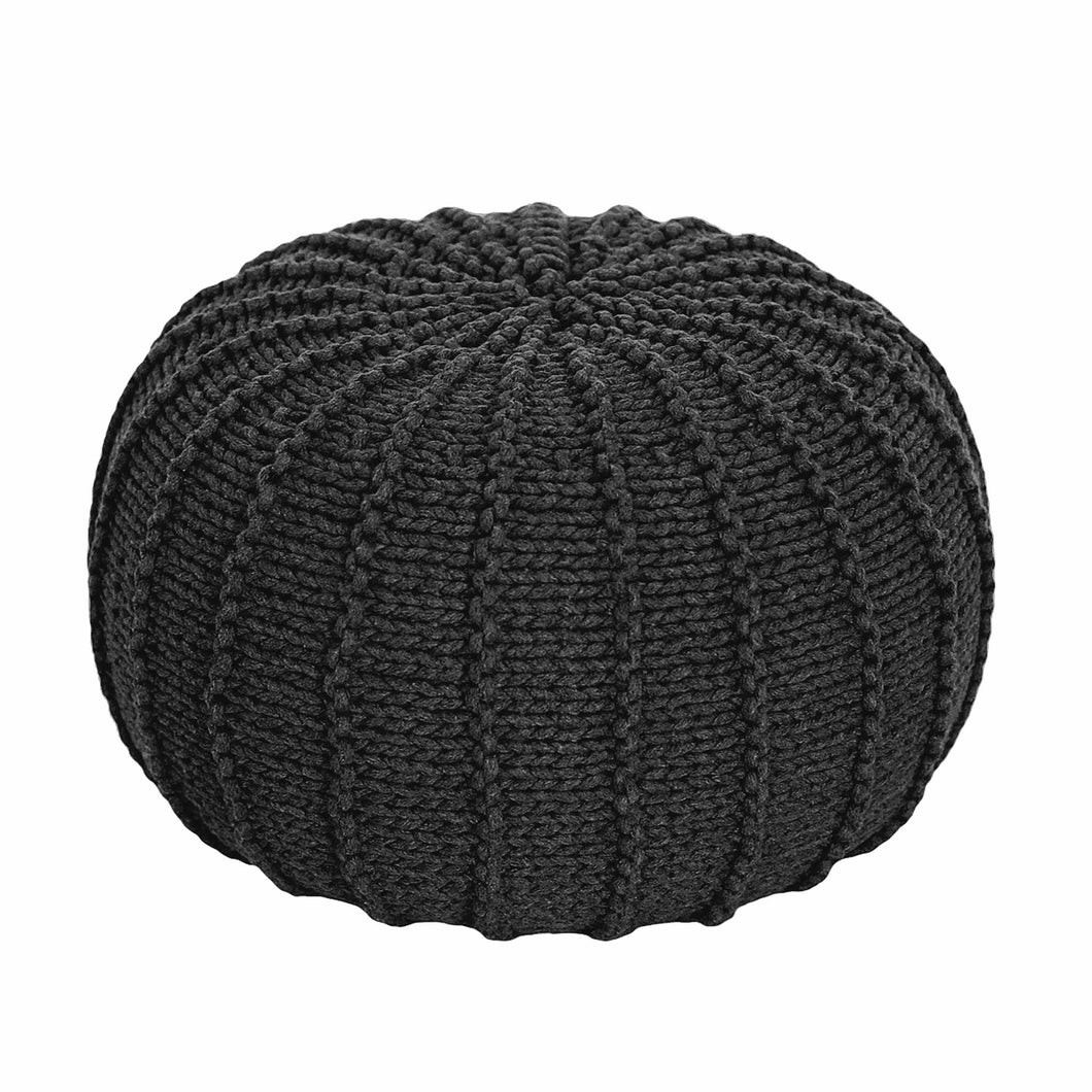 Knitted pouffe, Small | GRAPHITE