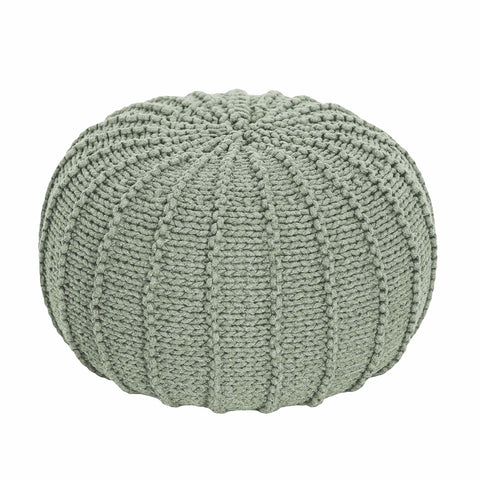 Knitted pouffe, Small | LIGHT OLIVE