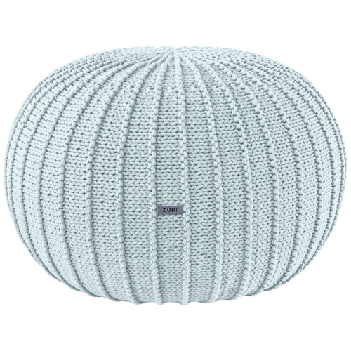 Knitted pouffe, Large | MARL MINT