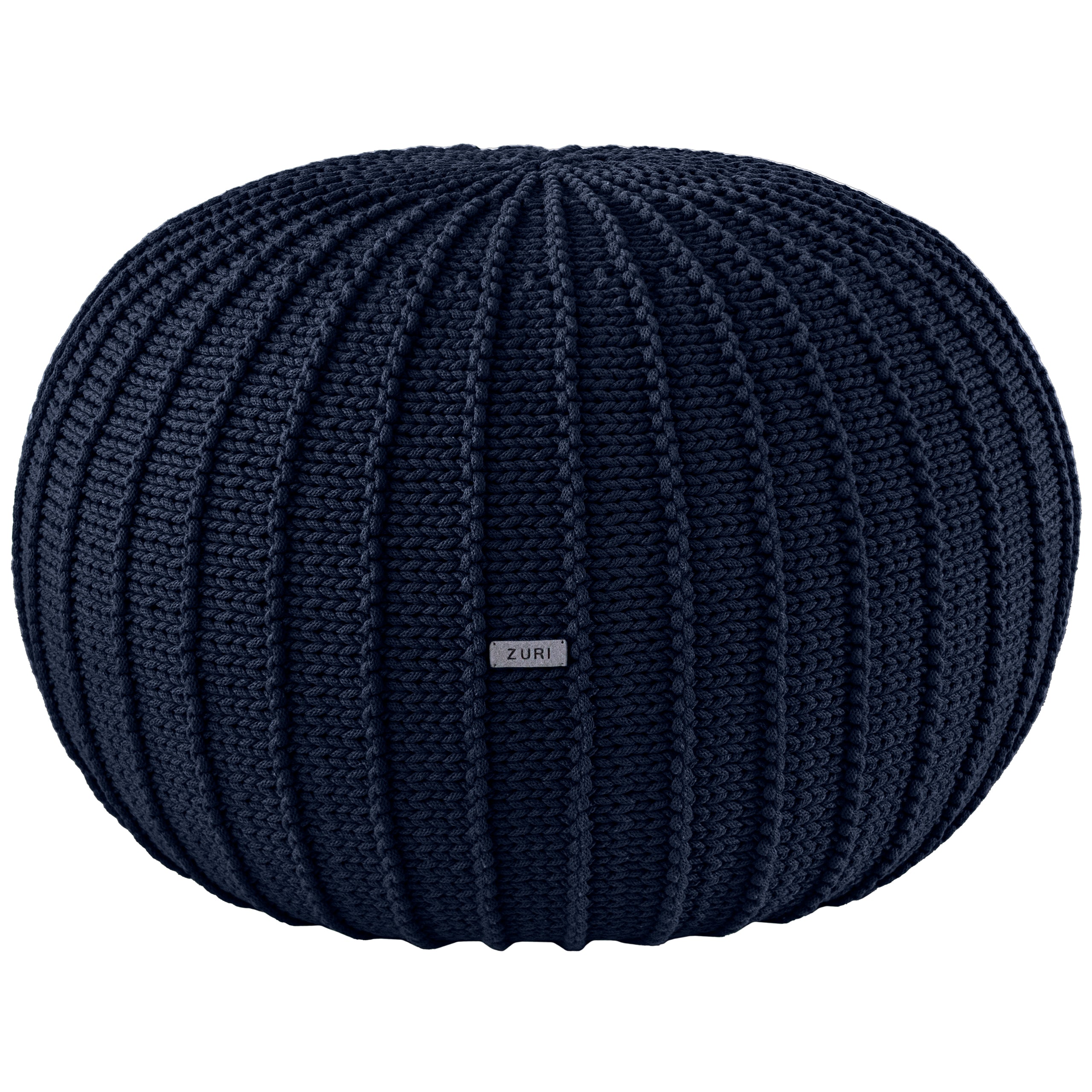 Knitted pouffe, Large | NAVY BLUE