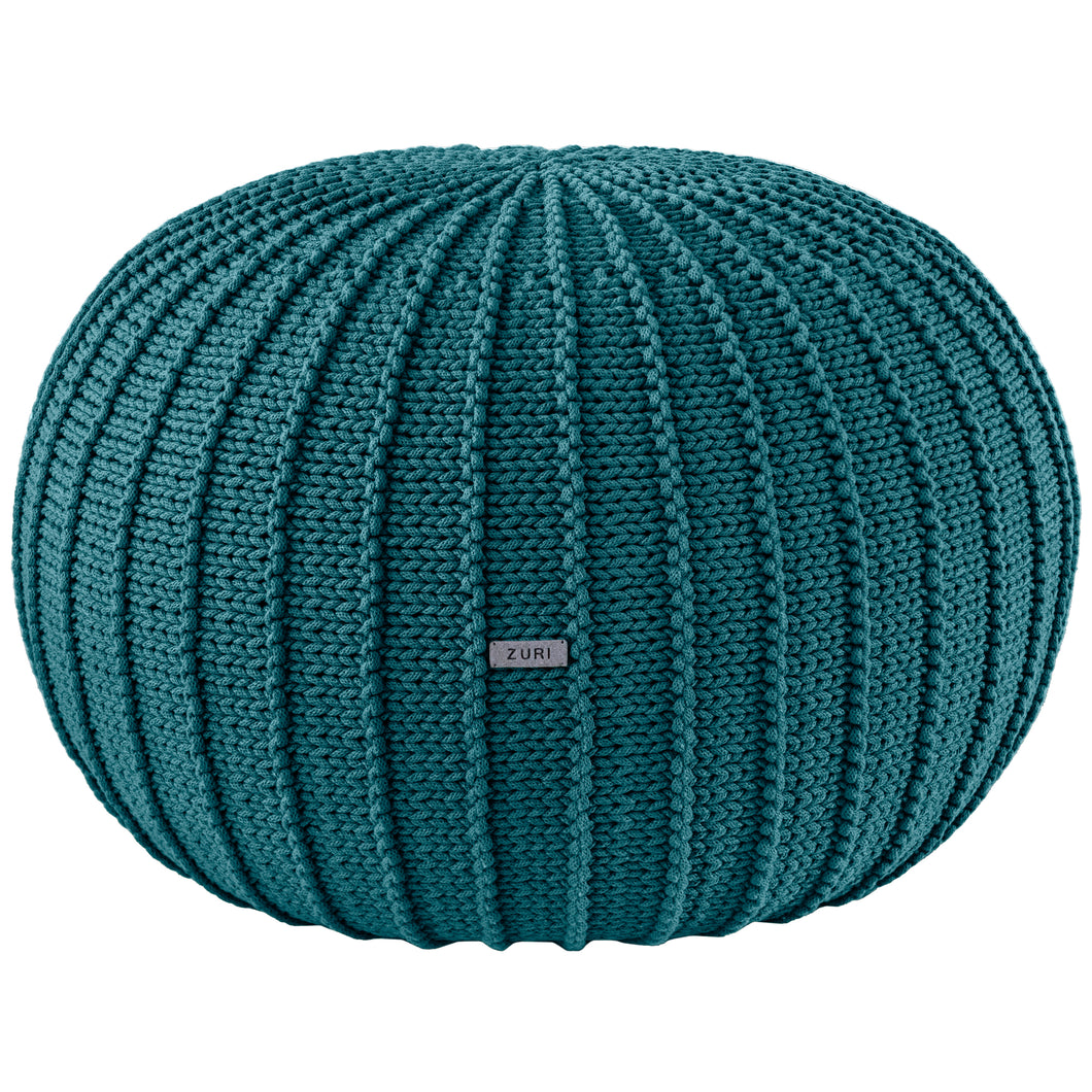 Knitted pouffe, Large | OCEAN BLUE