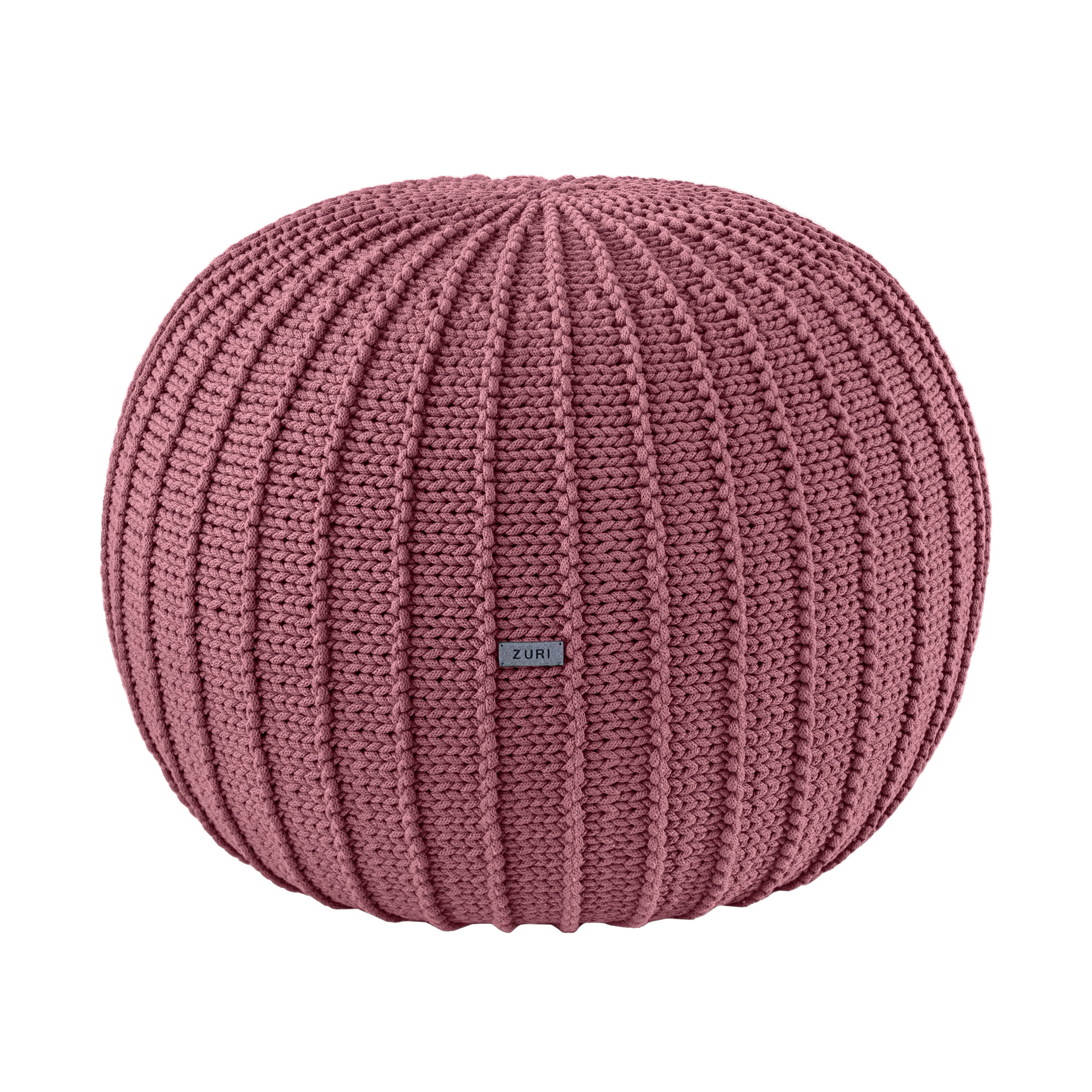 Knitted pouffe, Medium | OLD ROSE