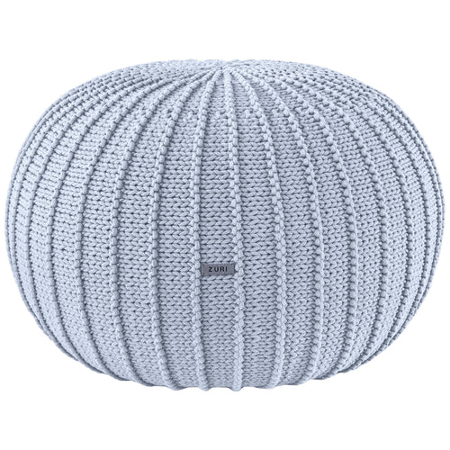 Knitted pouffe, Large | BABY BLUE