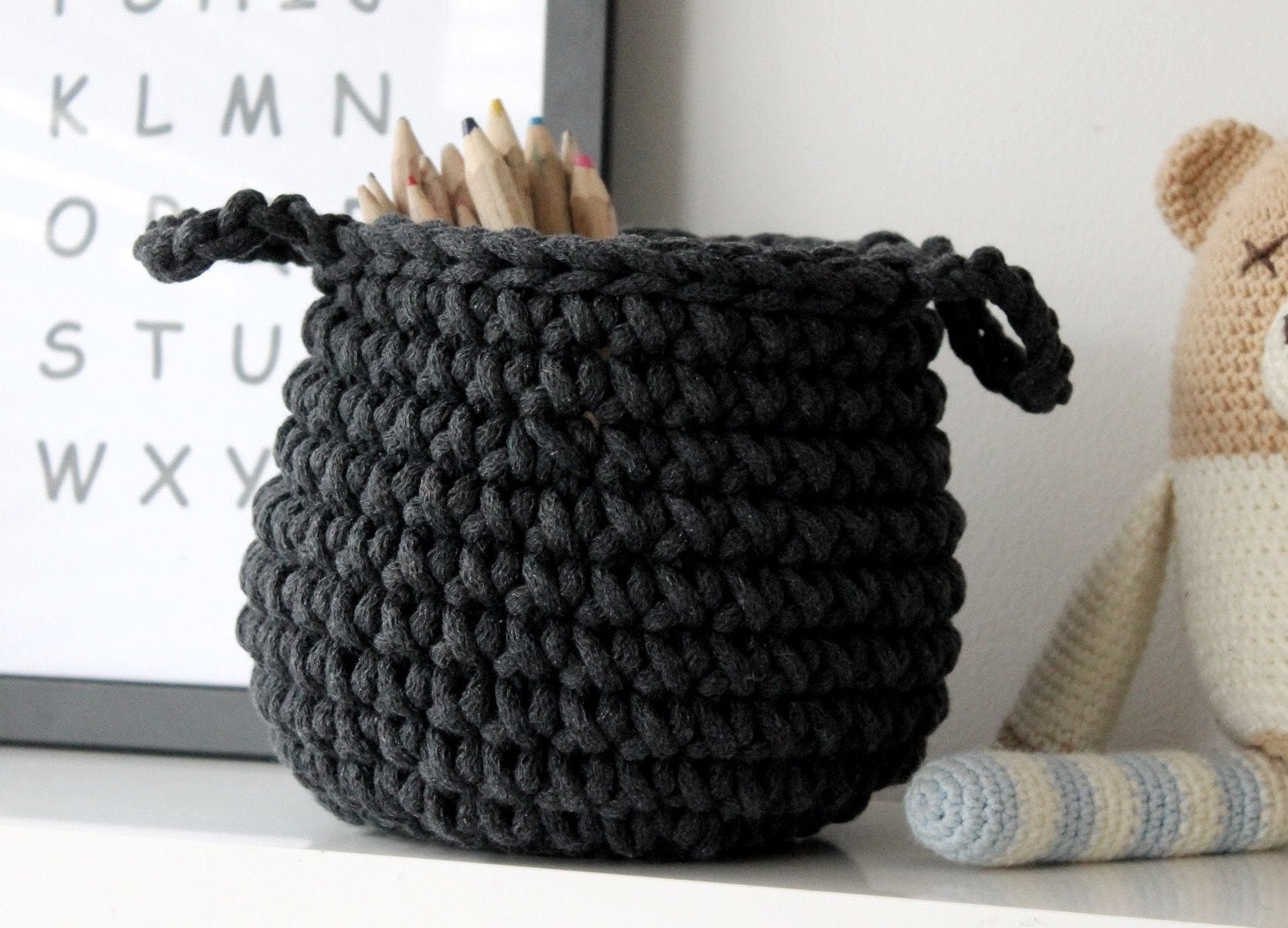 Small basket CHARCOAL - Zuri House