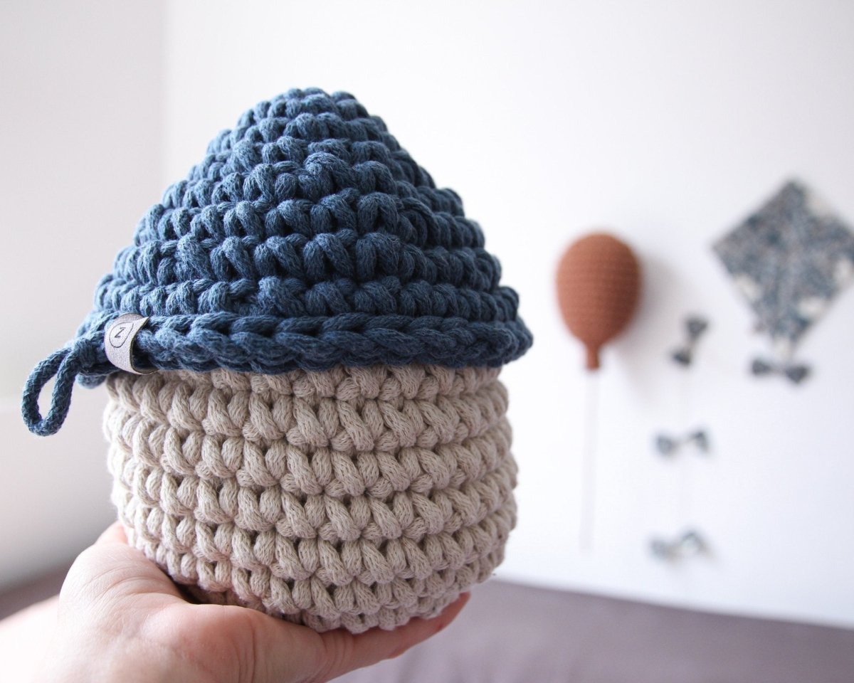 Smurf Basket | BEIGE & PETROL - Zuri House