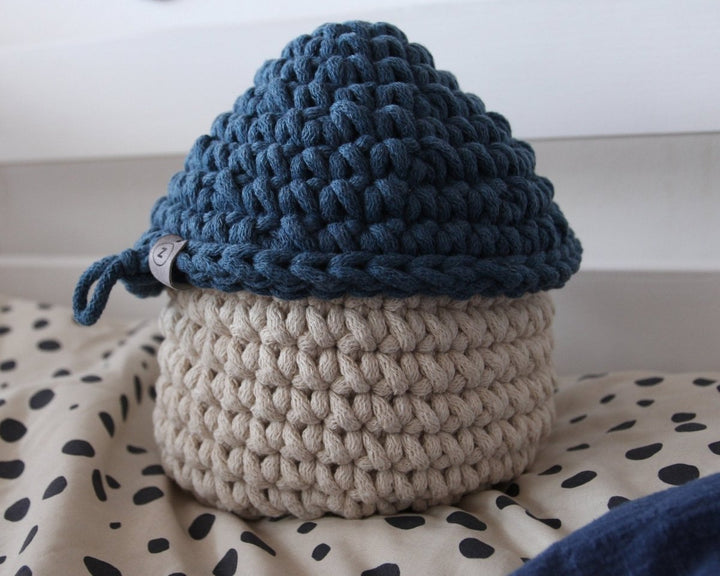 Smurf Basket | BEIGE & PETROL - Zuri House