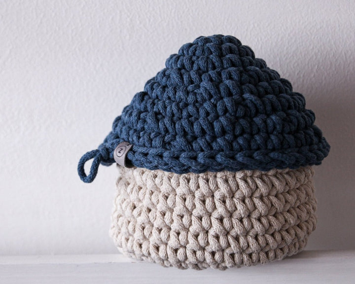 Smurf Basket | BEIGE & PETROL - Zuri House