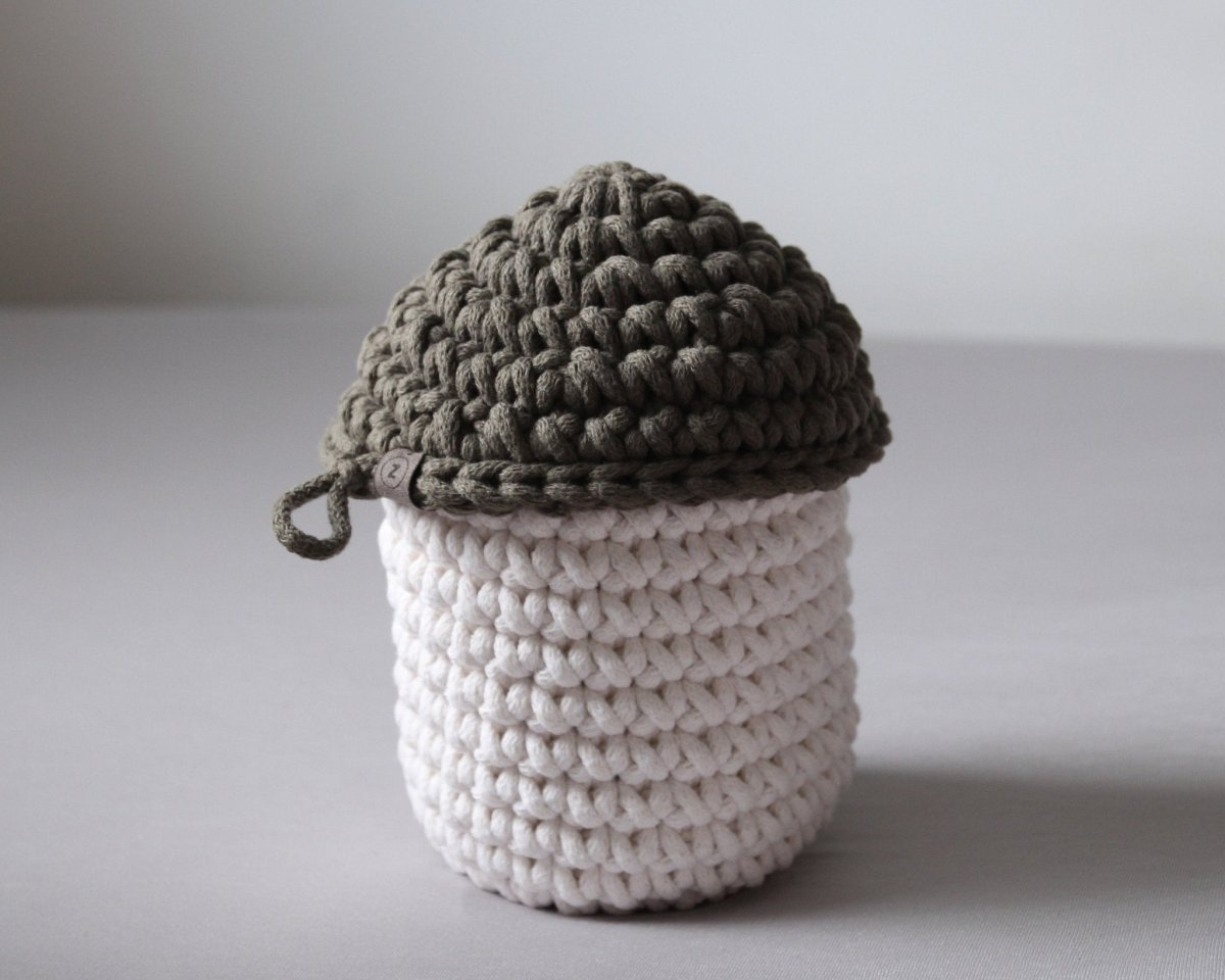 Smurf Basket | IVORY & OLIVE GREEN - Zuri House