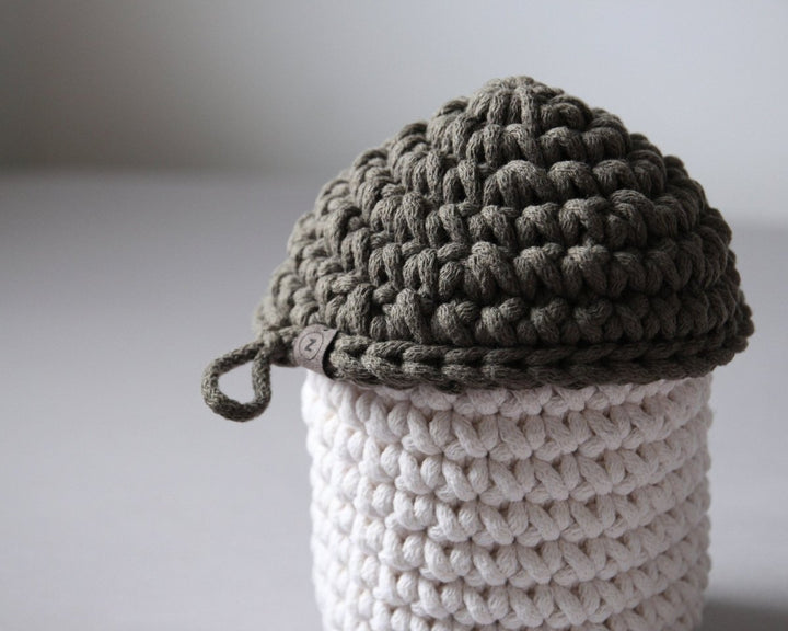 Smurf Basket | IVORY & OLIVE GREEN - Zuri House
