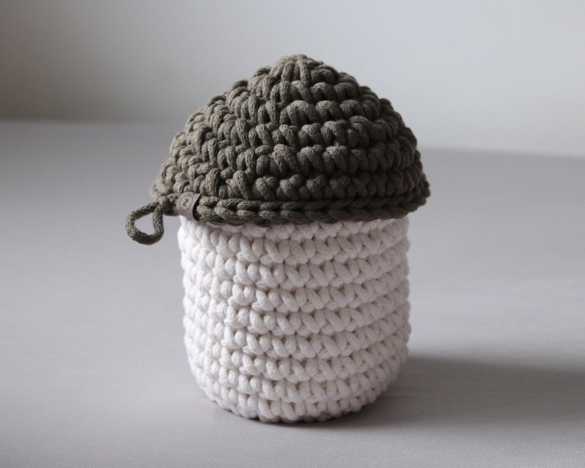 Smurf Basket | IVORY & OLIVE GREEN - Zuri House