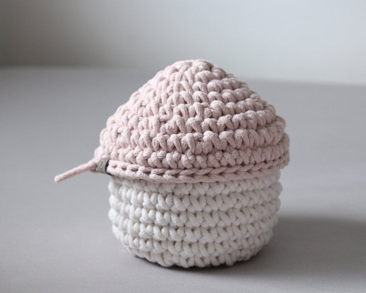 Smurf Basket | IVORY & PALE PINK - Zuri House