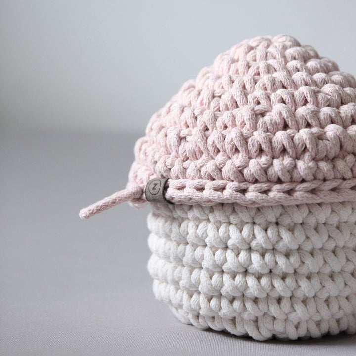 Smurf Basket | IVORY & PALE PINK - Zuri House