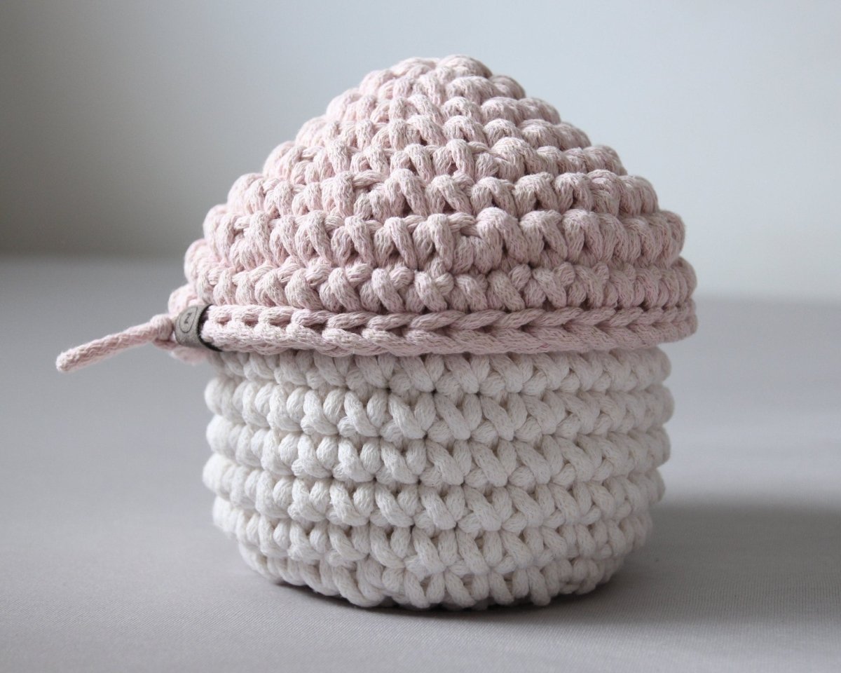 Smurf Basket | IVORY & PALE PINK - Zuri House