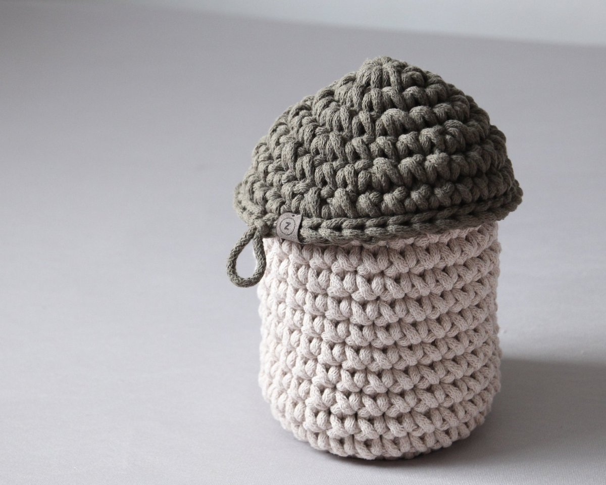 Smurf Basket | OATMEAL & OLIVE GREEN - Zuri House