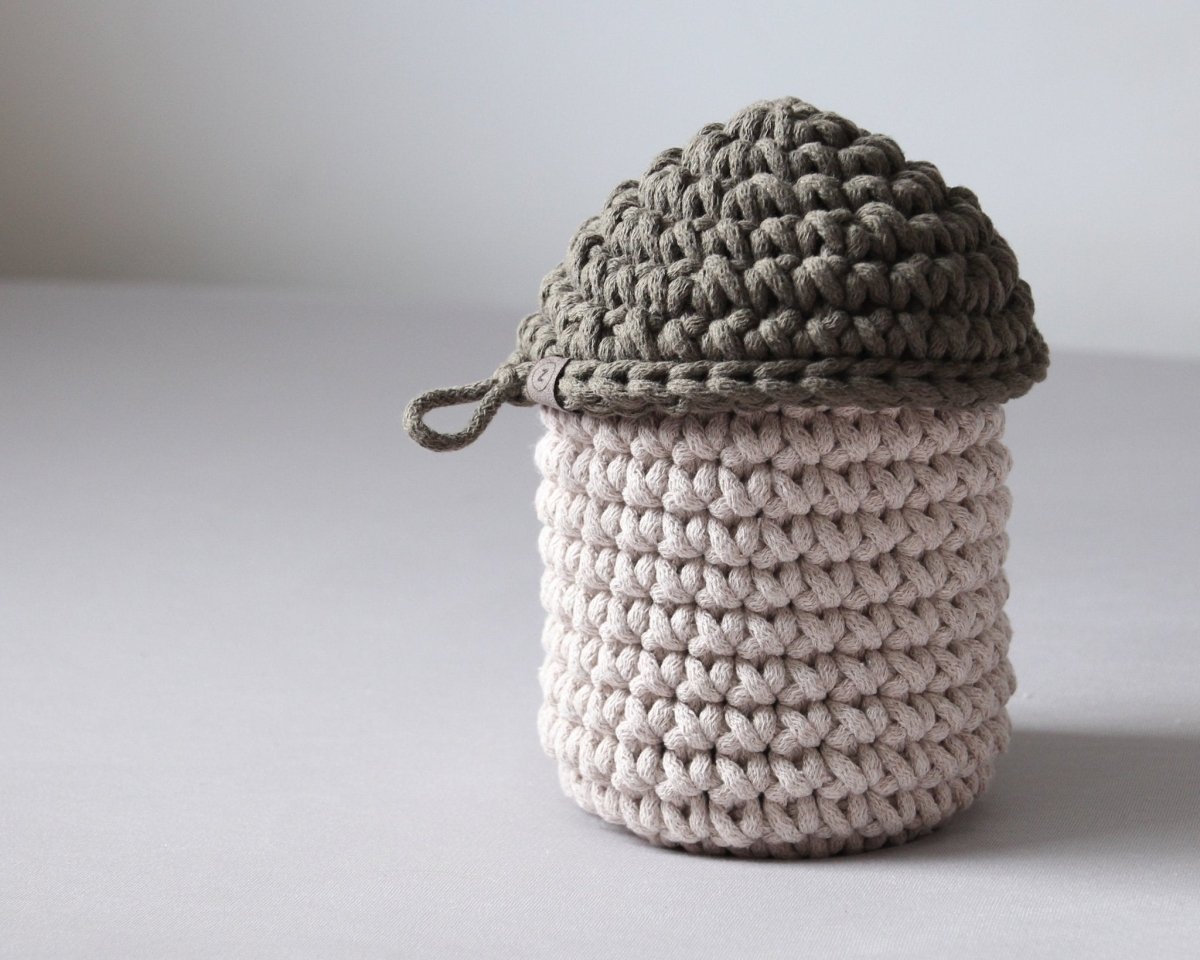 Smurf Basket | OATMEAL & OLIVE GREEN - Zuri House