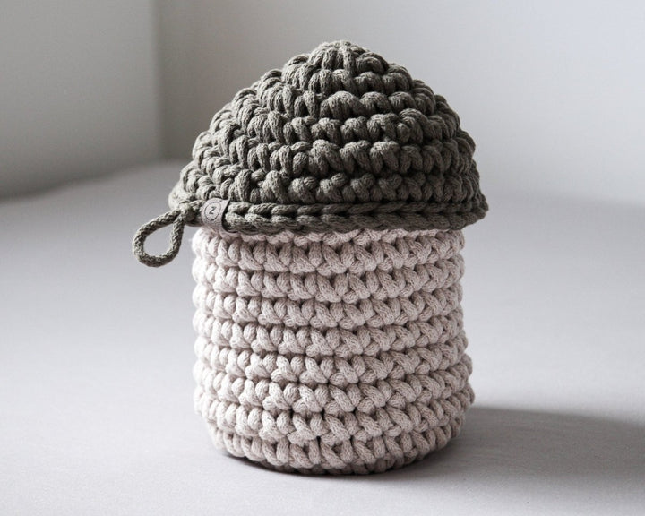 Smurf Basket | OATMEAL & OLIVE GREEN - Zuri House