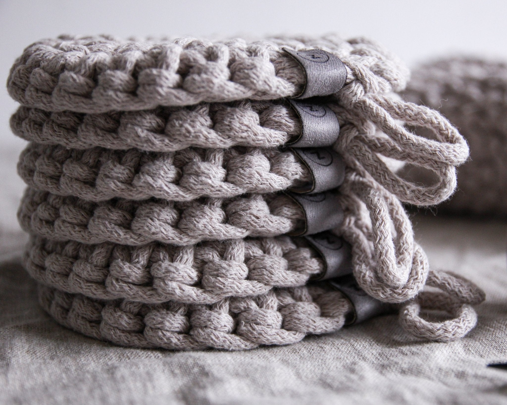 Handmade Knitted Pouffe & Crocheted Nordic Accessories - Zuri House